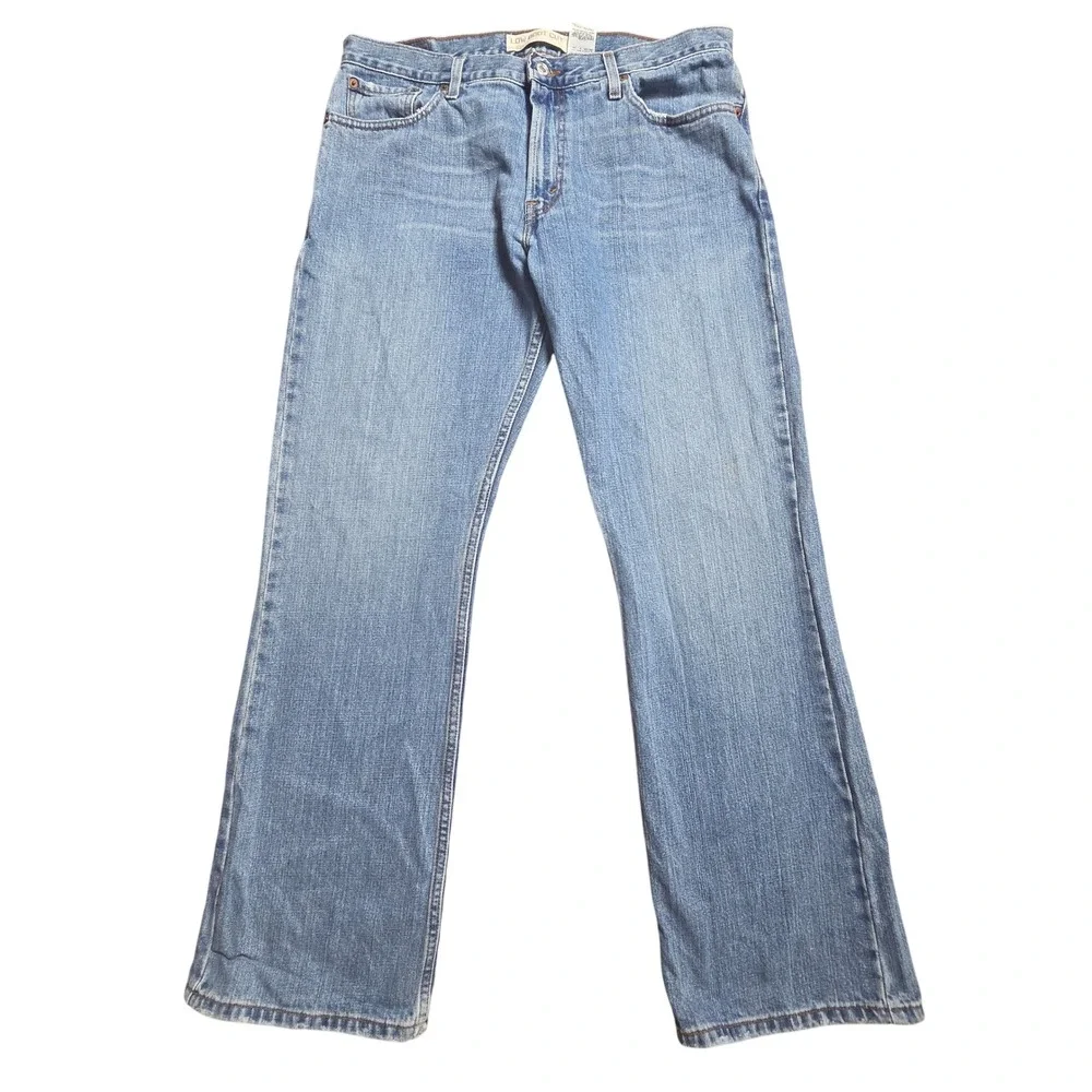 Levi's 527 Low Boot Cut Jeans Mens 36x32 Cotton Medium Wash Blue Western Grunge